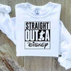 Straight Outta Disney Custom Sweatshirt Sweater Handcrafted